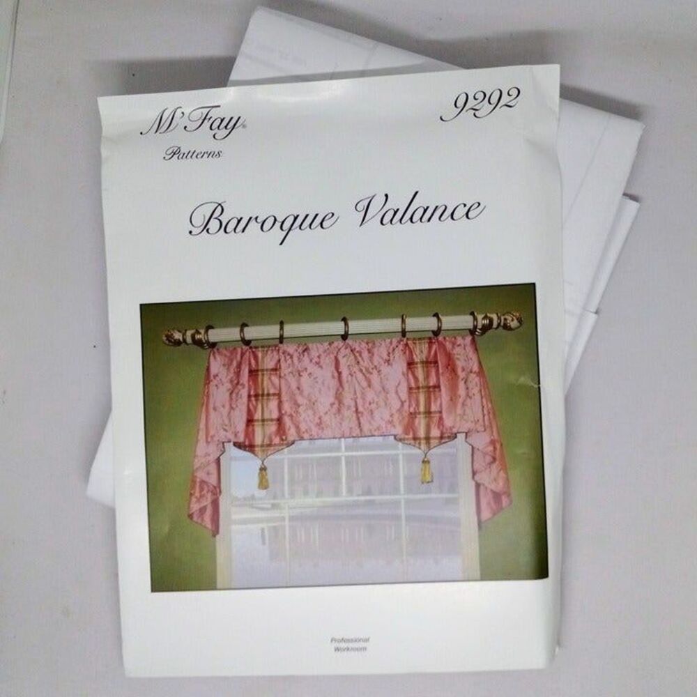 M'Fay Patterns Baroque Valance Pattern #9292-Window Treatment-2006-Uncut F/F - Picture 5 of 5